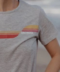 Saltrock Ladies Retro Rainbow Tee -GREY