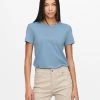 Jacqueline De Yong MICHIGAN Tee -POWDER BLUE Ladies Polos, Tees & Shirts