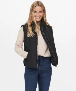 Ladies Jackets & Bodywarmers Jacqueline De Yong NEWERICA Bodywarmer -BLACK