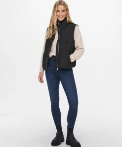 Ladies Jackets & Bodywarmers Jacqueline De Yong NEWERICA Bodywarmer -BLACK