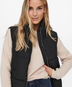 Ladies Jackets & Bodywarmers Jacqueline De Yong NEWERICA Bodywarmer -BLACK