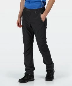 Mens Trousers & Shorts Regatta Mens Leesville Zip-off Trousers -ASH
