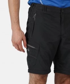 Mens Trousers & Shorts Regatta Mens Leesville Zip-off Trousers -ASH