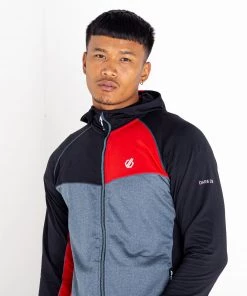Dare2b Mens Contend Stretch Top -RED/GREY Mens Fleeces & Midlayers
