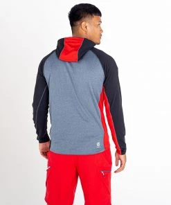 Dare2b Mens Contend Stretch Top -RED/GREY Mens Fleeces & Midlayers