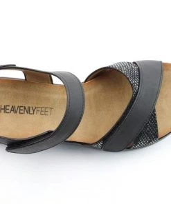 Heavenly Feet Fiji Sandal -BLACK Ladies Footwear