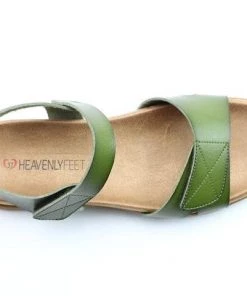 Ladies Footwear Heavenly Feet Lakewood Sandal -FOREST GREEN