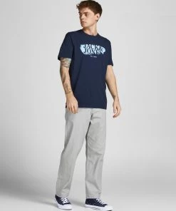 Jack & Jones JORFLOWER Tee -NAVY BLAZER Mens Polos, Tees & Shirts