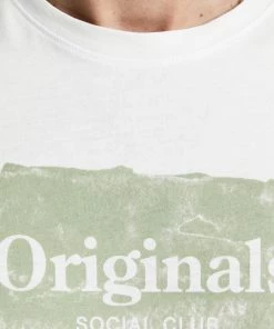 Mens Polos, Tees & Shirts Jack & Jones JORFLOWER Tee -CLOUD DANCER