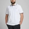 Jack & Jones JJEPAULOS Plus Size Polo -WHITE Mens Plus Size