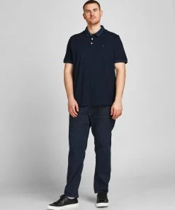 Jack & Jones JJEPAULOS Plus Size Polo -DARK NAVY Mens Plus Size