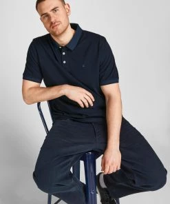 Jack & Jones JJEPAULOS Plus Size Polo -DARK NAVY Mens Plus Size