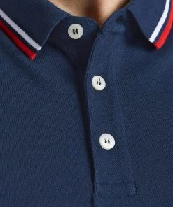 Mens Plus Size Jack & Jones JJEPAULOS Plus Size Polo -NAVY BLAZER