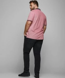 Mens Plus Size Jack & Jones JJEPAULOS Plus Size Polo -RIO RED