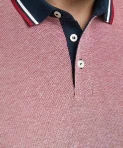 Mens Plus Size Jack & Jones JJEPAULOS Plus Size Polo -RIO RED