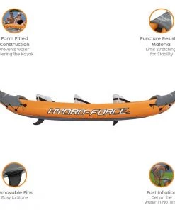 Hydro Force Lite Rapid 3 Person Inflatable Kayak SUPs, Boats & Boards