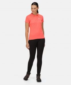 Regatta Ladies Maverick V Polo -NEON PEACH Ladies Polos, Tees & Shirts
