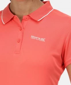 Regatta Ladies Maverick V Polo -NEON PEACH Ladies Polos, Tees & Shirts
