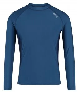 Regatta Mens Long Sleeve Rash Guard -BLUE