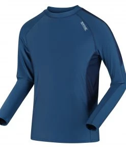 Regatta Mens Long Sleeve Rash Guard -BLUE