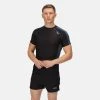 Regatta Mens Short Sleeve Rash Guard -BLACK/GREY
