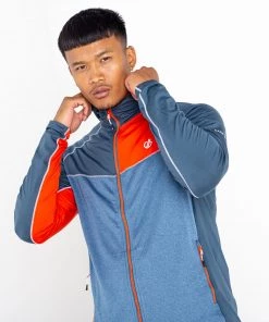 Mens Fleeces & Midlayers Dare2b Mens Contend Stretch Top -STELLAR BLUE