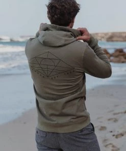 Saltrock Mens Dimension Zip Hoody -DARK GREEN Mens Hoodies & Sweatshirts