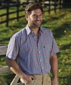 Champion Doncaster Short Sleeve Shirt -BLUE Mens Polos, Tees & Shirts