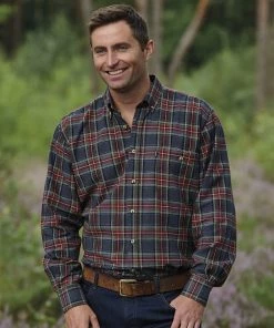 Mens Polos, Tees & Shirts Champion Cranbrook Long Sleeve Shirt -GREY