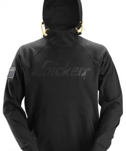 Snickers Solid Color Logo Hoody -BLACK All