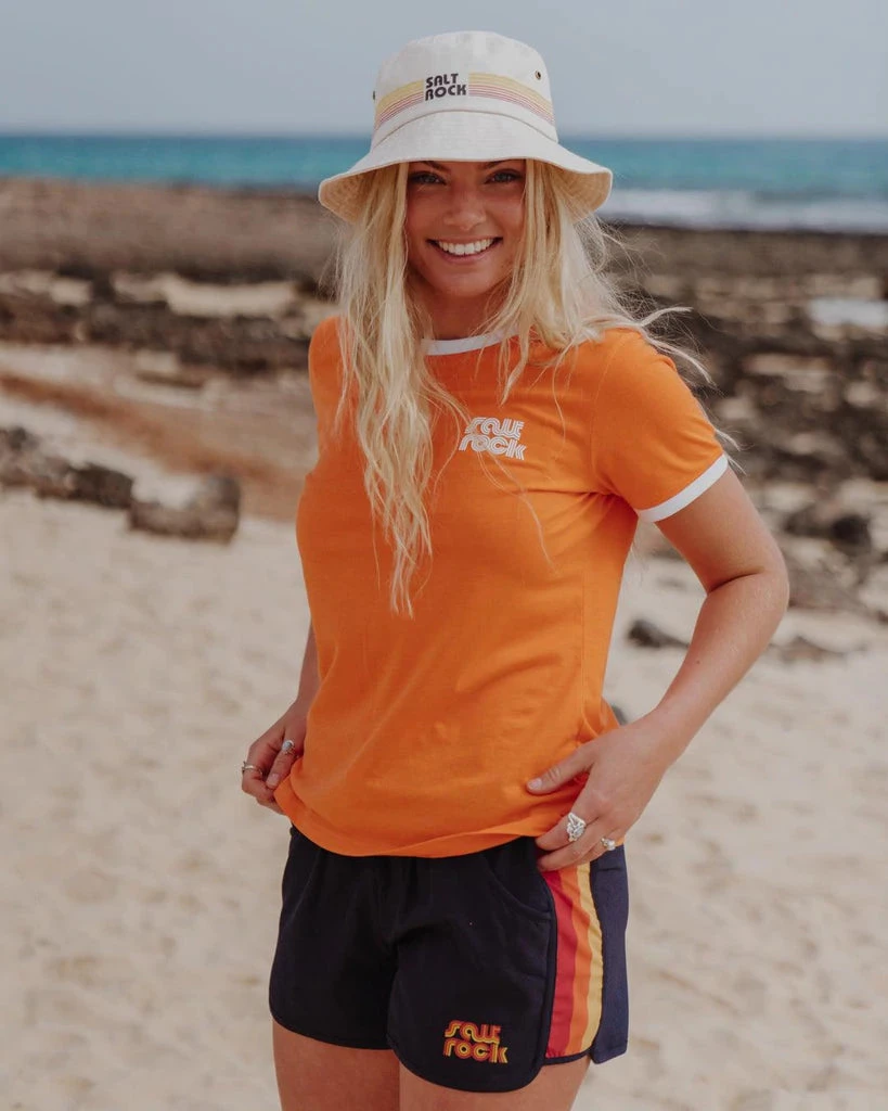 Ladies Polos, Tees & Shirts Saltrock Ladies Retro Wave Mini Tee -ORANGE