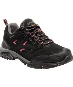 Regatta Ladies Holcombe Waterproof Shoe -BLACK/DECOROSE (3, 4, 5 Only)
