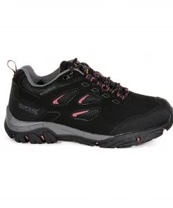 Regatta Ladies Holcombe Waterproof Shoe -BLACK/DECOROSE (3, 4, 5 Only)