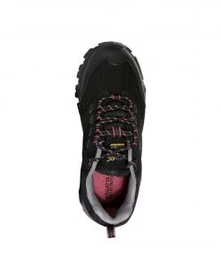 Regatta Ladies Holcombe Waterproof Shoe -BLACK/DECOROSE (3, 4, 5 Only)